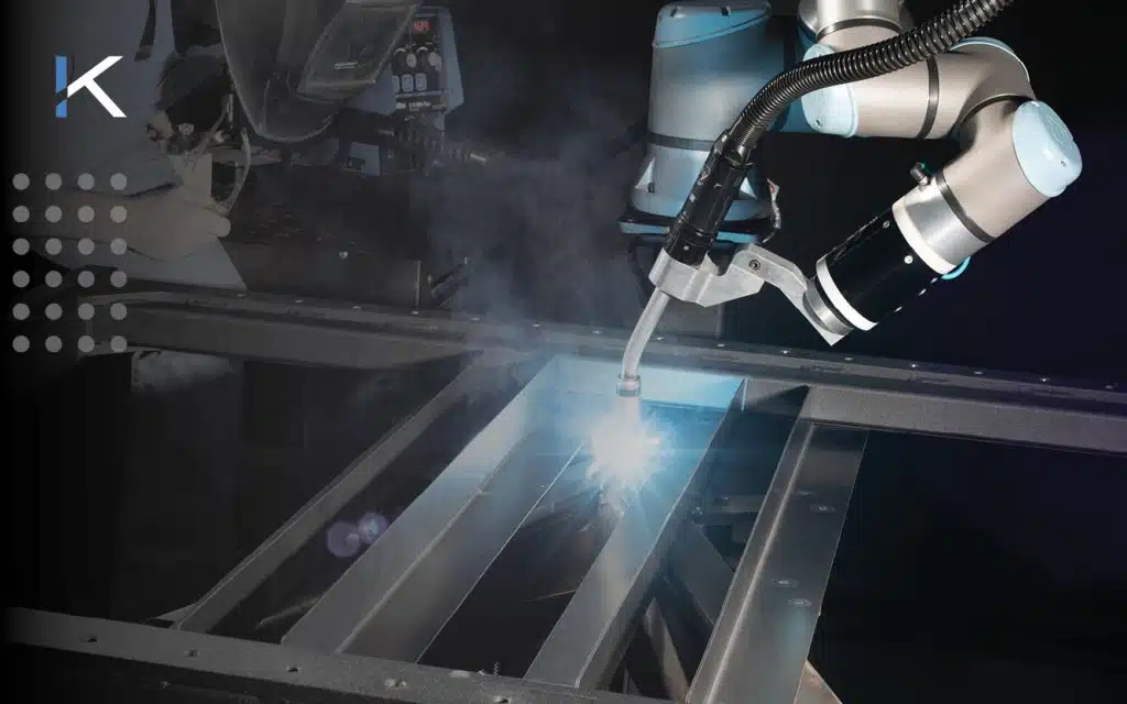 Robotic arm performing automated precision welding